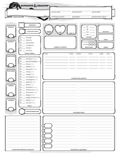 dnd beyond standard sheet.